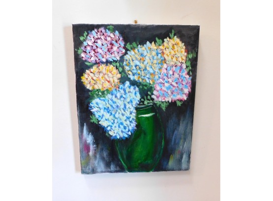 Hand Painted Canvas Floral Artwork