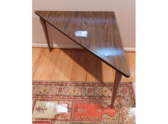 Wooden Space Saver Triangular Corner Table