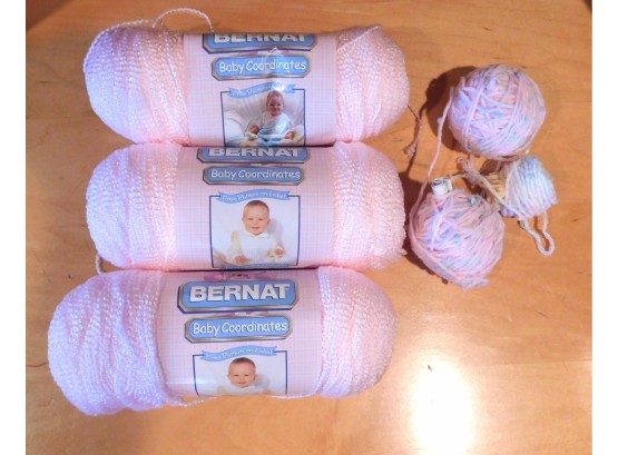 Lot Of Pink Bernat Yarn - Baby Coordinates - Bundles