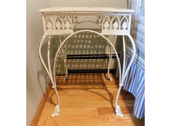 Vintage White Painted Iron Table