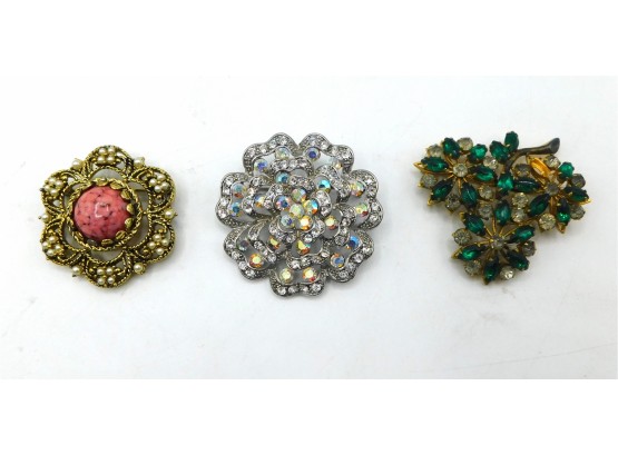 Lot Of Assorted Broaches (3)