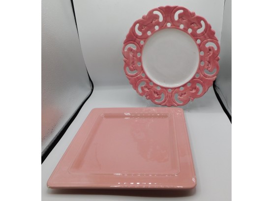 Lovely Pink Portugal Stylish Plate With Platter