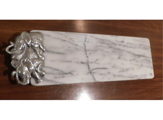 Arthur Court - Mable Cheese Cutting Board With Silver Toned Elephant Handle