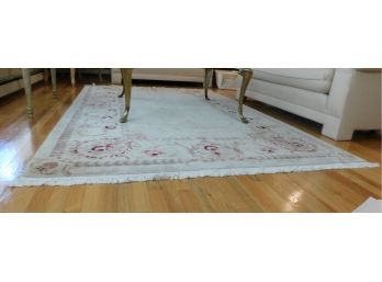 Decorative Area Rug - Cream With Red Accents