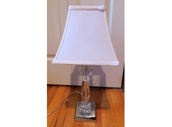 Stylish Glass Table Lamp With White Lampshade
