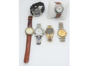 Assorted Set Of 6 Watches - Seiko, Pulsar, Swiss Army, Klaus-kobec, Tag Heuer & Rolex Inspired