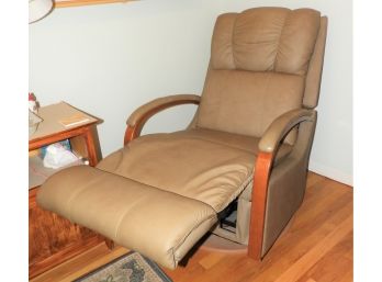 Soft Comfortable La-Z-boy Mushroom Leather Arm Chair Recliner & Glider  With  Arm Pull Recline