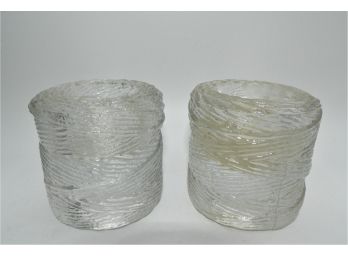 Set Of 2 Glass Candle Holders