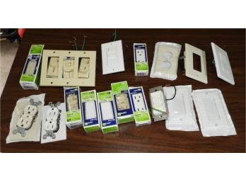 Assorted Light Switches, Outlet Plate Covers & Dimmers