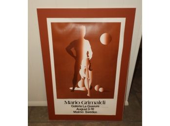 RARE Mario Grimaldi 'galeria La Gravure' Signed Poster