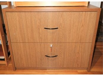 Clean Lateral 2-drawer File Cabinet Bottom Drawer Has Lock/key.