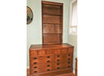 Vintage Ethan Allen Maple Dresser With Attachable Shelves