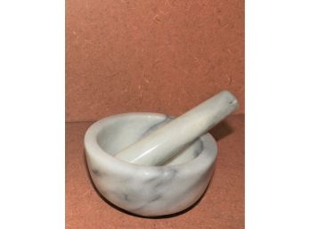 Mortar And Pestle White And Black Marble Stone Mortar And Pestle