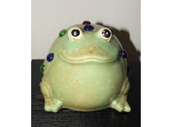 Ceramic Frog Statue With Stones