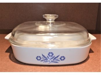 Corning Ware Blue Flower Dish With Lid
