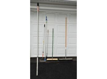 Assorted Brooms & Painting Poles
