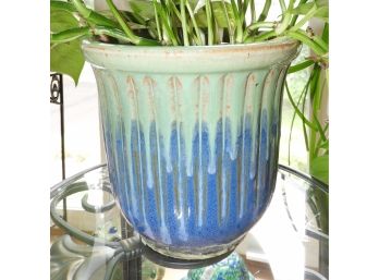 Ceramic Blue & Green Flower Pot