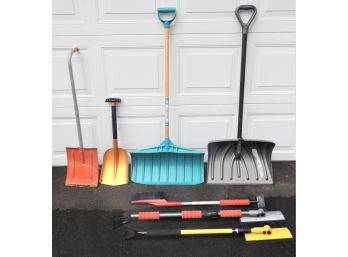 Assorted Set Of Snow Shovels & Snow Scrapers