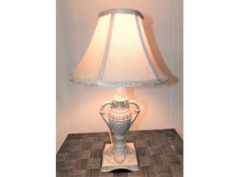 White Crackle Finish Table Lamp