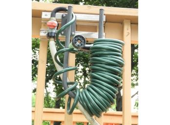 Coiled Garden Hose With Nozzle