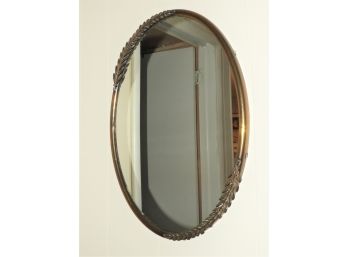 Stylish Oval Brass Leaf Wall Mirror