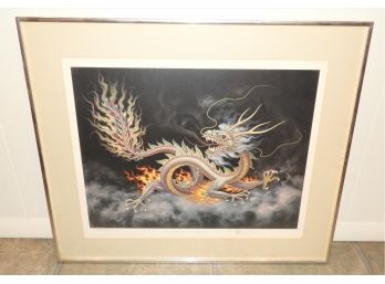 Artist Proof Original K. Chin Signed  'Imperial Dragon'  Stamped (1920 - 1995)