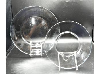 Set Of 22 Large & Small Clear Glass Plates