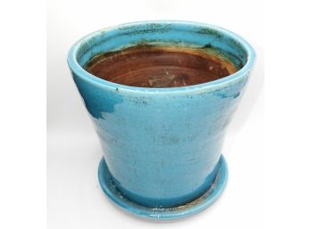Turquoise Blue Flower Pot