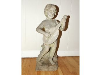 Boy Playing Mandolin Statue
