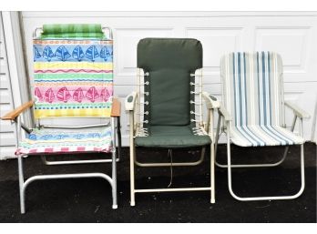 Set Of 3 Assorted Beach Chairs