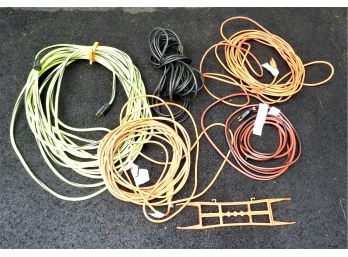 Assorted Set Of 5 Outdoor Extension Cords