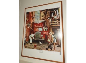 'the Roadblock' By Norman Rockwell Framed Print