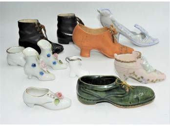 Porcelain & Leather Miniature Shoe Collection
