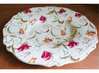 Floral Decorative Dish - Certified International Corporation - Made In Italy - L19' X D15.5'