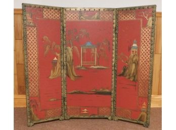 Vintage Privacy Screen Hand Painted Oriental Style Decorative From The Roman Art Screen Company