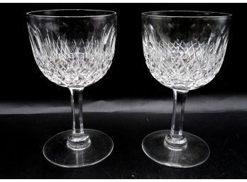 Exquisite Mappin & Webb Pair Of Corbett Crystal - Gorgian Pattern - Wine Goblets