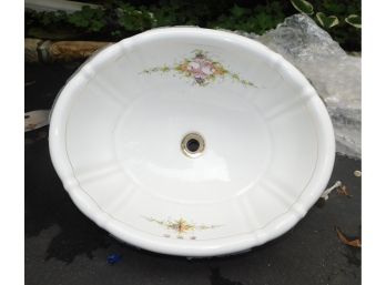 Lovely St Thomas Hand Painted Floral Pattern Porcelain Sink