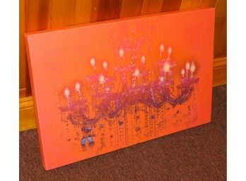 Liquid Chandelier Orange -  Canvas Art - L16' X H24'