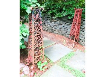 Pair Of Wrought Iron Garden Towers - 13' Square X H46'