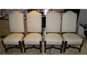 Stylish Drexel Heritage Classy Fabric Nail Head Accent Chairs (4)