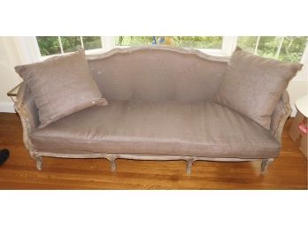Stylish Zentique Sofa Light Burnish Oak With Two Throw Pillows