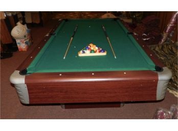 Classic Mizerak Slate Pool Table With Pair Of Mizerak Pool Sticks - Pool Ball, Triangle, And Pair Of Pool Cues