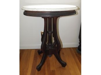 Antique Renaissance Revival Oval Marble Top Table