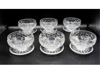 Exquisite Mappin & Webb  Corbett Crystal - Gorgian Pattern - Crystal Bowl W/ Dish Attached  Lot Of 6
