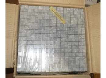 3 Boxes Of Mosaic Wall Tile - Mos Momu - Mugwort 5/8' X 5/8' - Polished - 10 Sheets Per Box - Grey