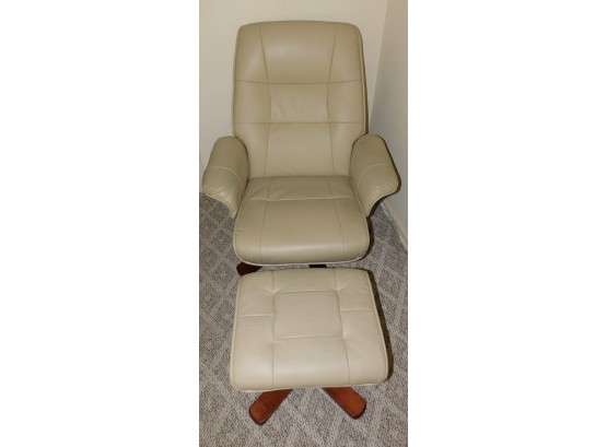 Bench Master Faux Leather Recliner With Ottoman