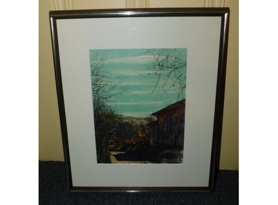 Mountain View Lithograph Framed & Matted Professionally