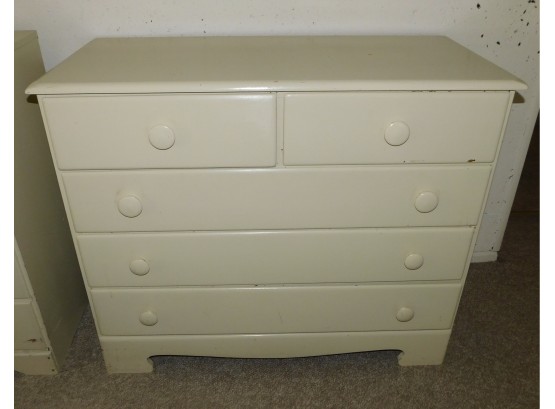 AristoBilt White Painted Solid Wood 5 Drawer Dresser