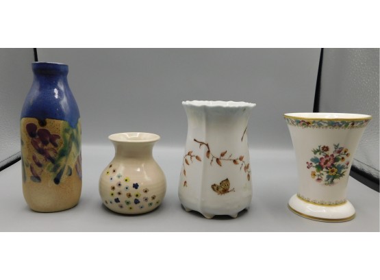 Assorted Lot Of Hand Painted Ceramic Bud Vases
