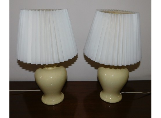 Pair Of Ceramic Glaze Table Lamps